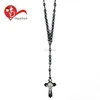 Chinese fashion new design New Catholic colored Jesus Cross for rosaries wood bead necklace