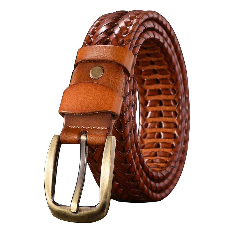 High Quality Mens Brown Leather Braided Belt - Buy Leather Braided Belt ...