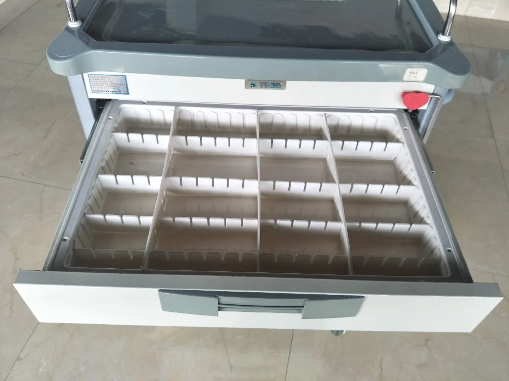 hospital furniture ABS plastic medicine nursing trolley
