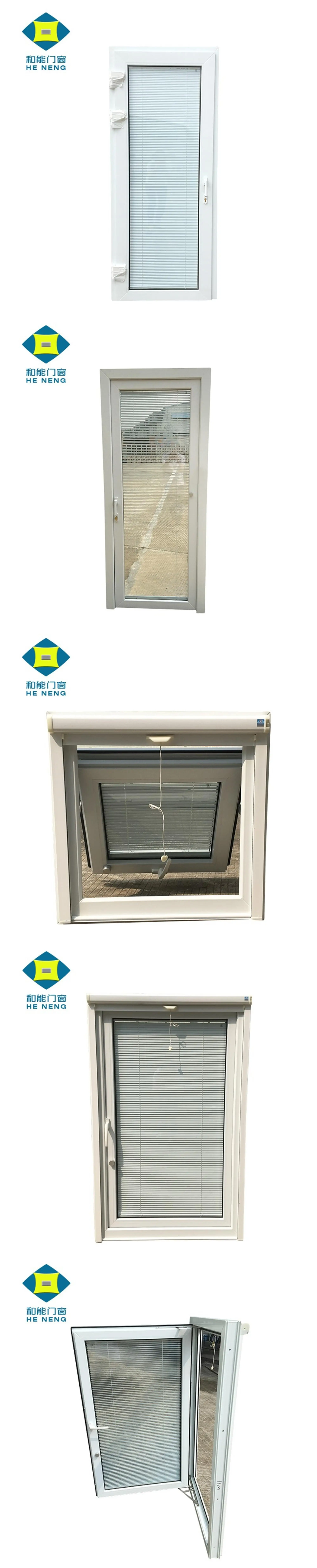 One Way Glass Window With Internal Blinds UPVC Window And Door Blinds