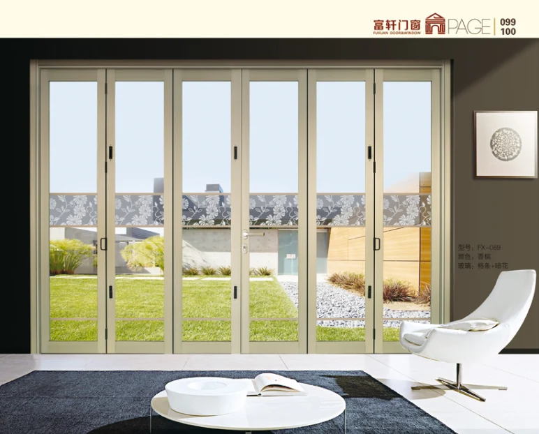 White Color 6 Panels Aluminum Exterior Glass Folding Door Buy Folding Door Exterior Door Aluminium Door Product On Alibaba Com