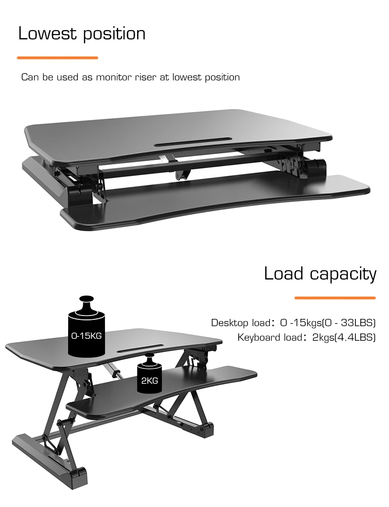 Office Motorized Powered Adjustable Height Desk Lift System That Raise