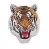 Cheap Custom 3D Cool Tiger Embroidered Patch Sticker For Clothing Jacket Jeans