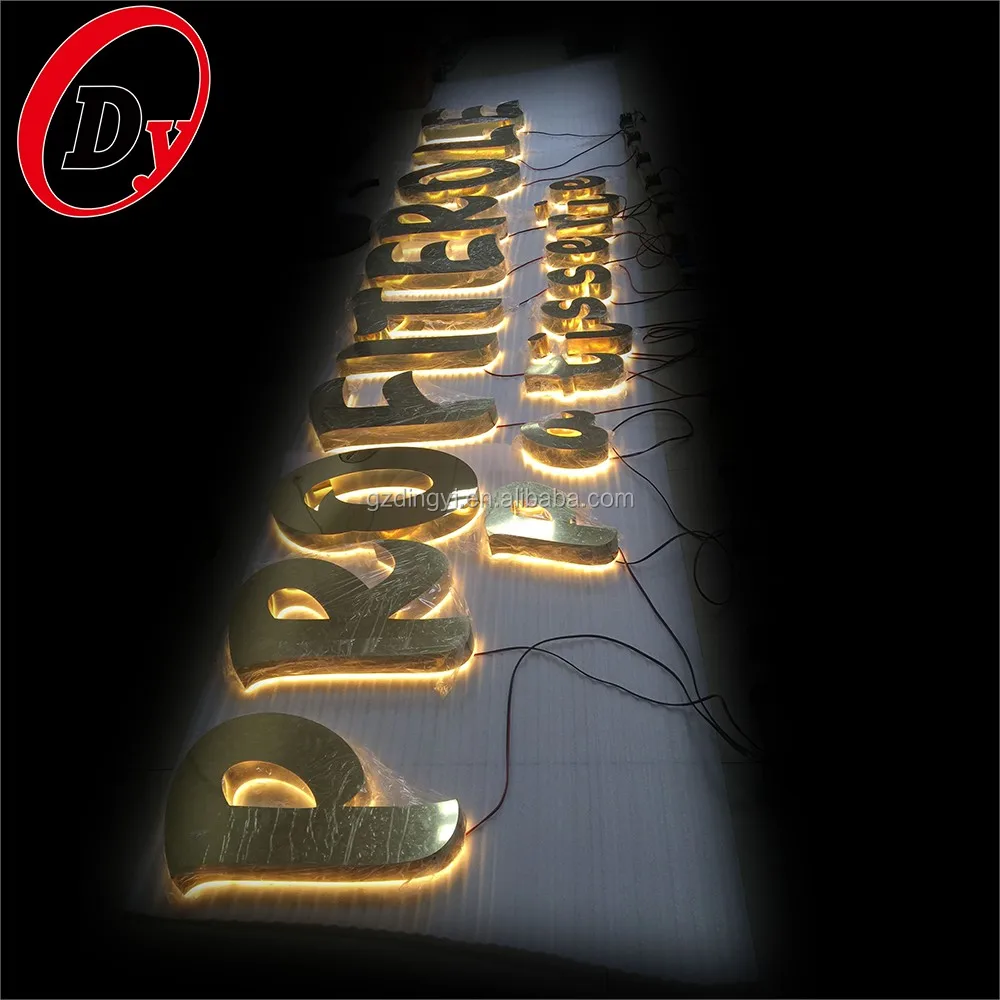 Custom Lighted Outdoor Business Letter Signs Illuminated Led Backlit Reverse Channel Sign Letters Ul