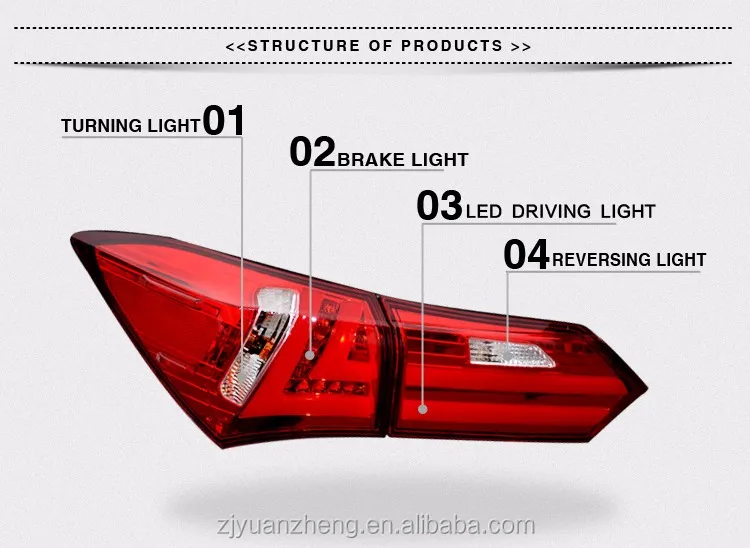 Vland Car Accessories Led car Lamp for TOYOTA COROLLA 2014-UP led tail lamp led tail light rearlight