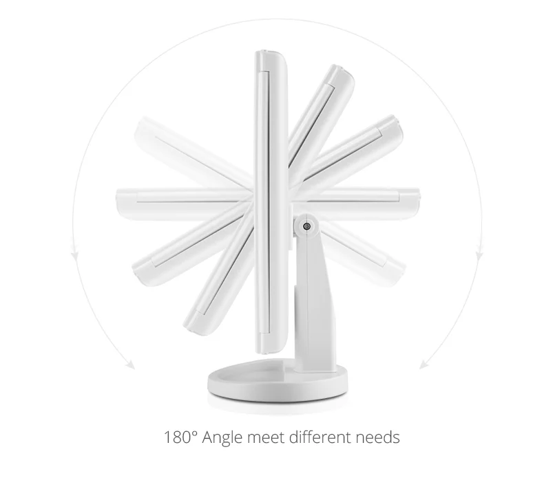 22 LED Light Touch Screen Light Control 3 Folding Magnifying Mirrors Desktop Rechargeable Make-up Make up Mirror Lamp for Makeup