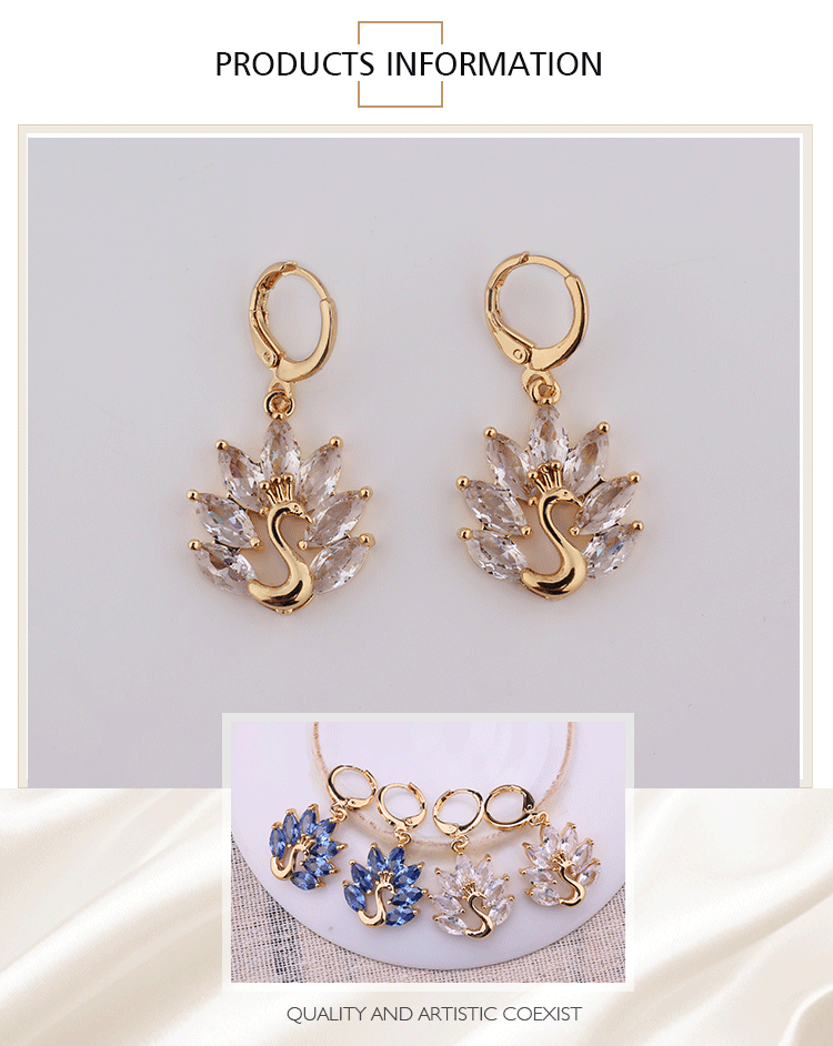 Dubai Gold Jewelry Fashion Design Big Chain Hanging Earrings Of Peacock Earring Models Buy