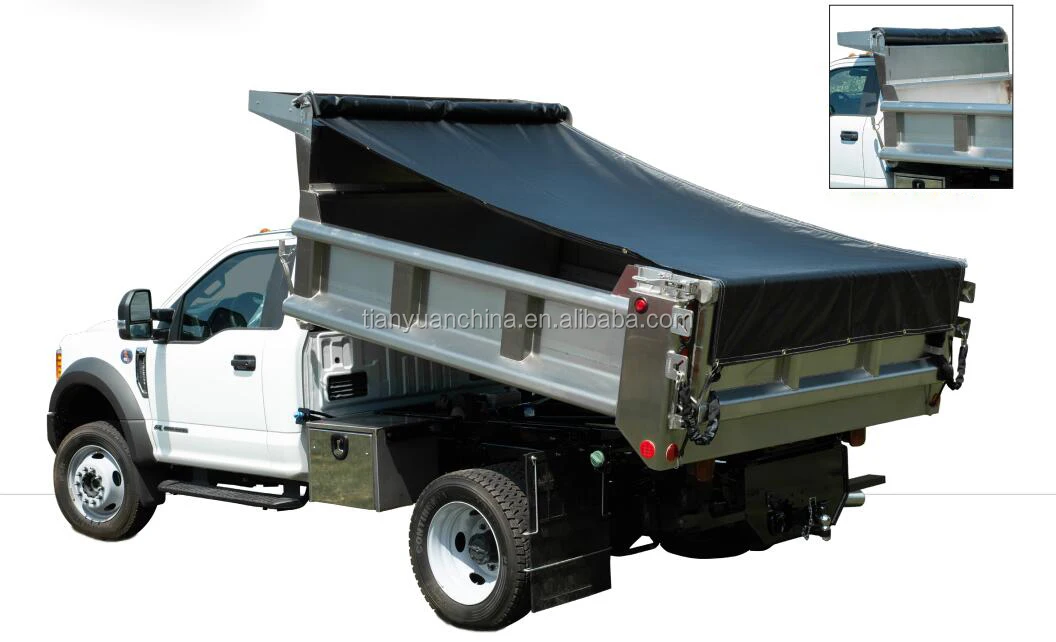 Remote Mesh Dump Electric Roll Crank Style Tarp System For Dump Trucks