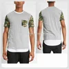 Camo man shirt Contrast Pocket and Sleeve Cotton O-neck T-shirt for Men