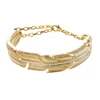 Fashion Jewelry 18 K gold plating chain feather bracelet designs men