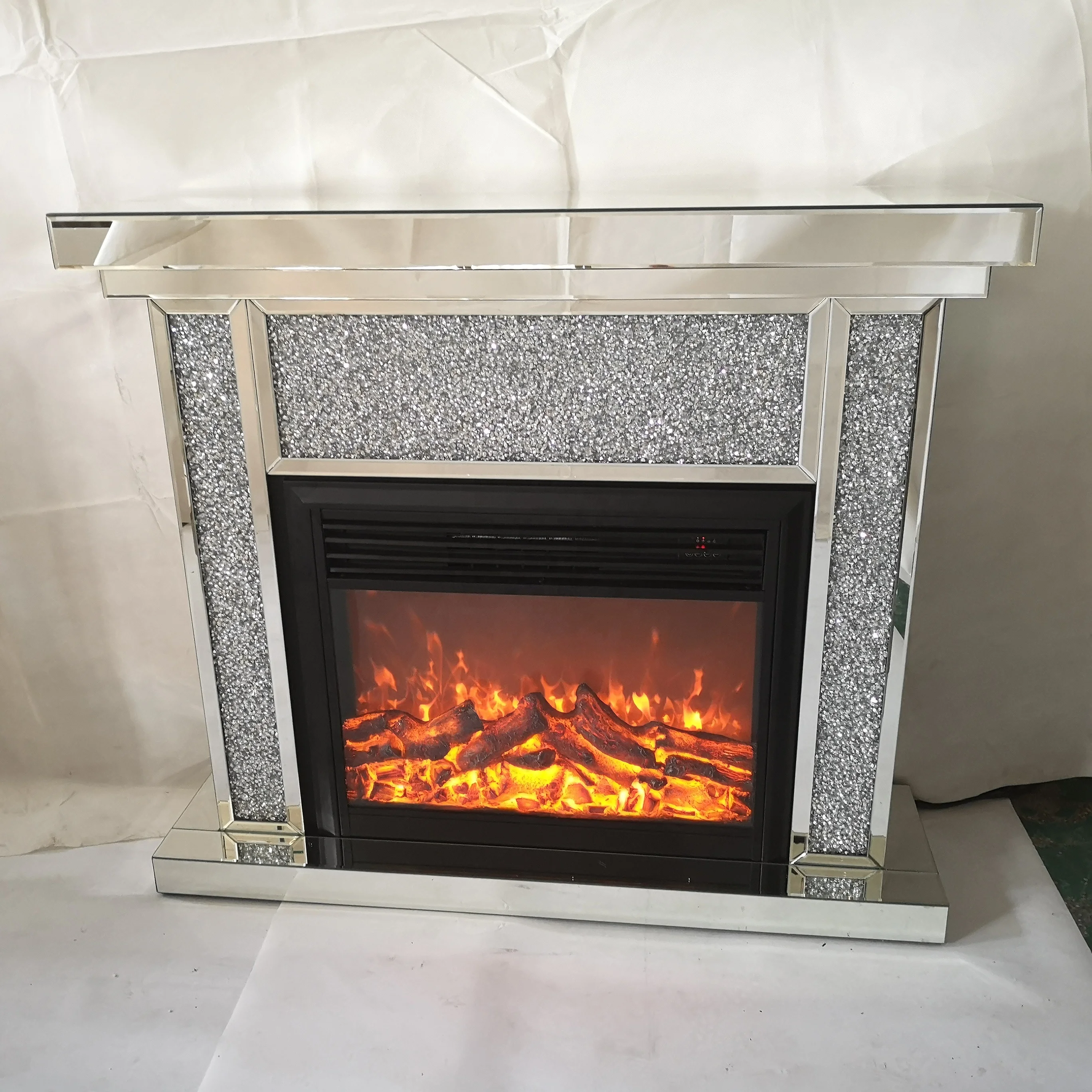 Modern Sparkle Electric Led Burning Floating Mirrored Crushed