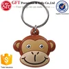 Custom made soft 3D rubber PVC monkey head key chain