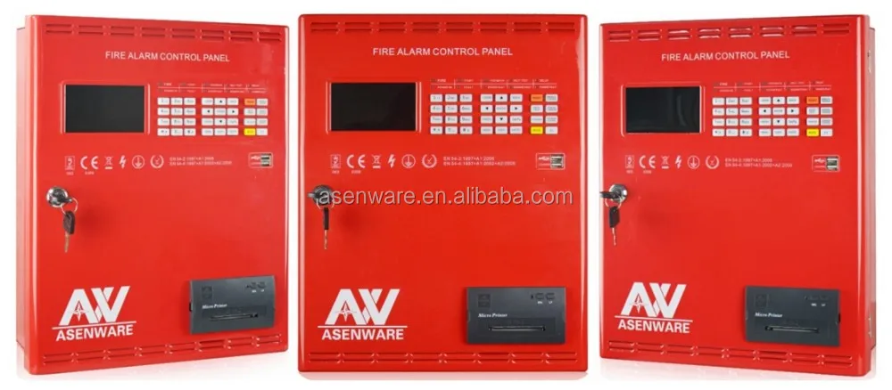2 wires fire alarm control panel with mini printer