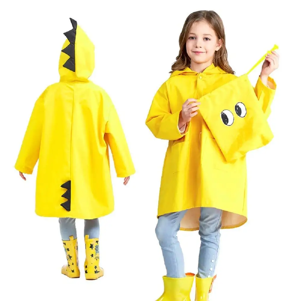 yongy Cute Dinosaur Unisex Kids Raincoat Cartoon Waterproof Hood Jacket Outdoor