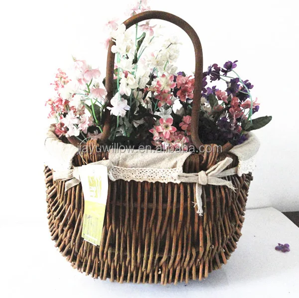 rattan flower girl basket