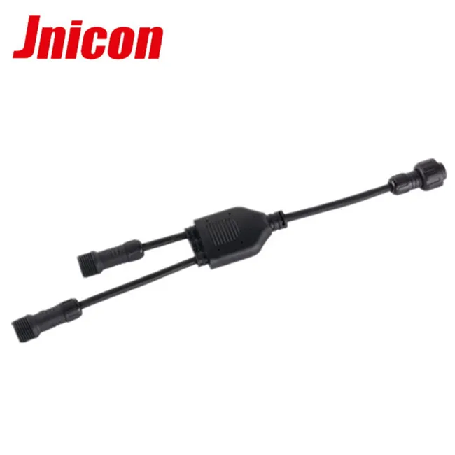 Jnicon M18 2 pin led strip light  power plug underwater ip68 y connector wire connectors