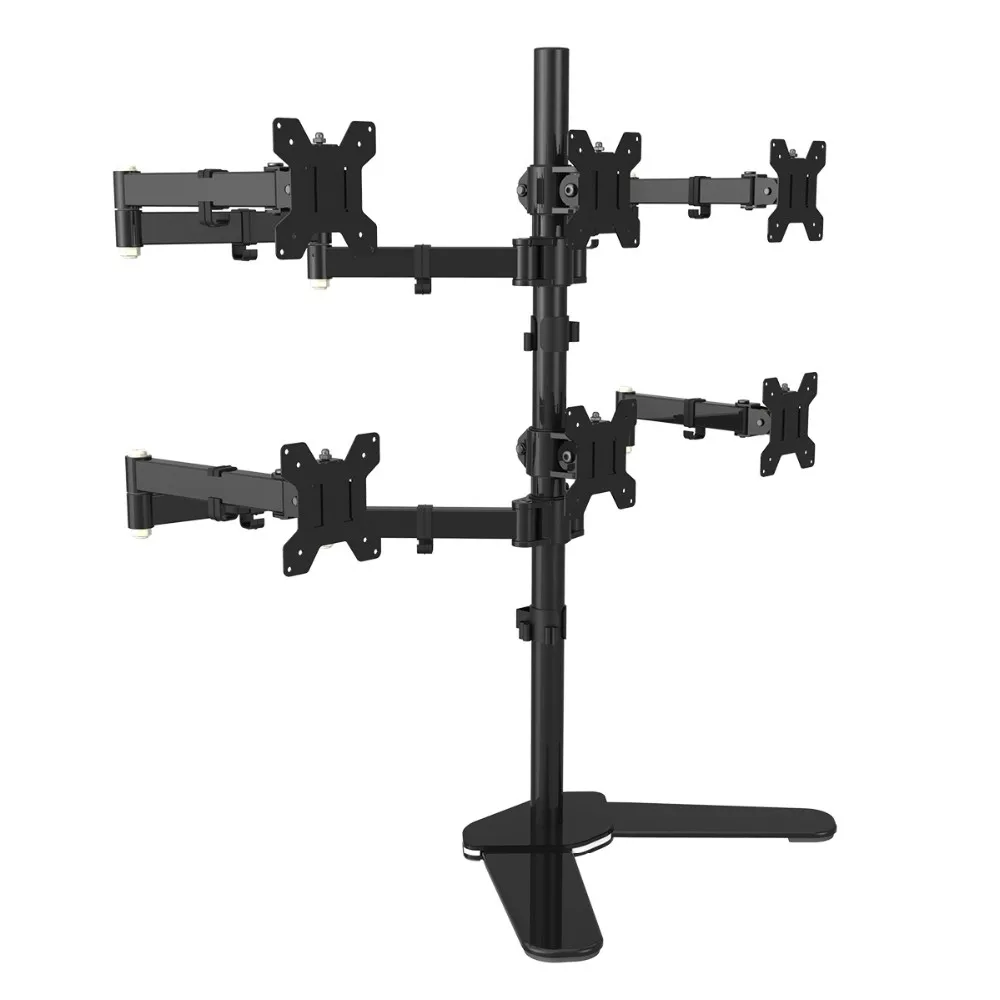 Metal 6 Monitor Computer Desktop Stand for 13"27", View desktop stand