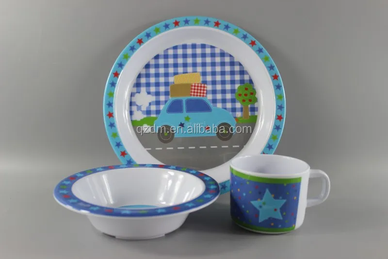 3PCS 100% Melamine Kid's Dinner set LFGB