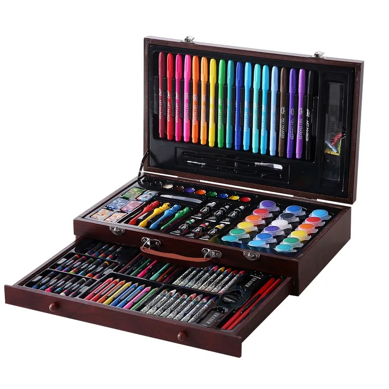 Professional 123-pieces Wooden Art Toys Set With Water Color Paint ...