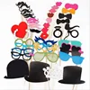 Funny 44 pcs Photo Booth Birthday Props DIY Mr Mrs Glasses Hat Tie Party Accessories Photography Kid Wedding Decoration