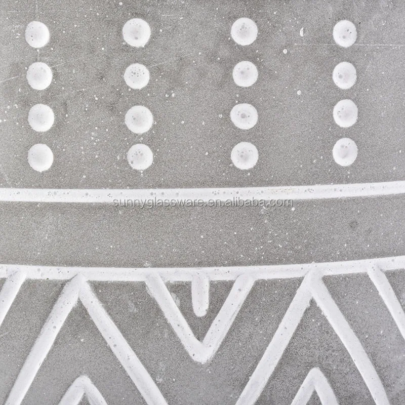 cylinder gray concrete candle jars with logo