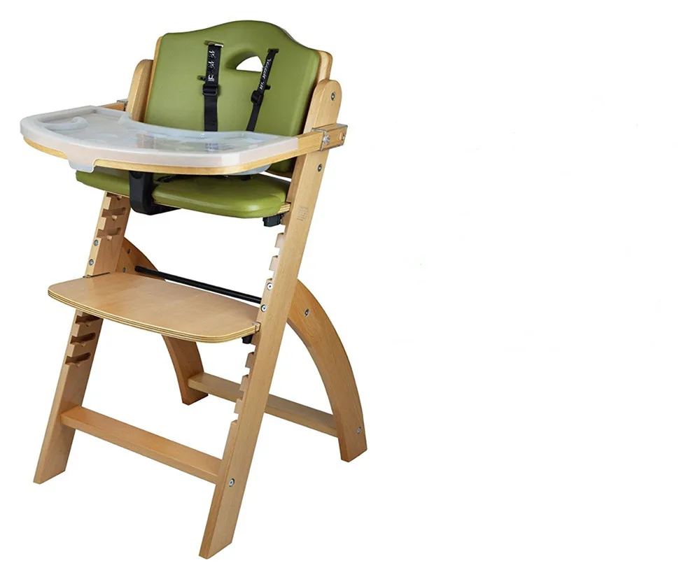 Adjustable Wooden High Chair With Tray