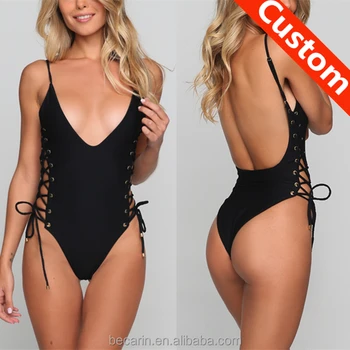 hot black one piece swimsuit