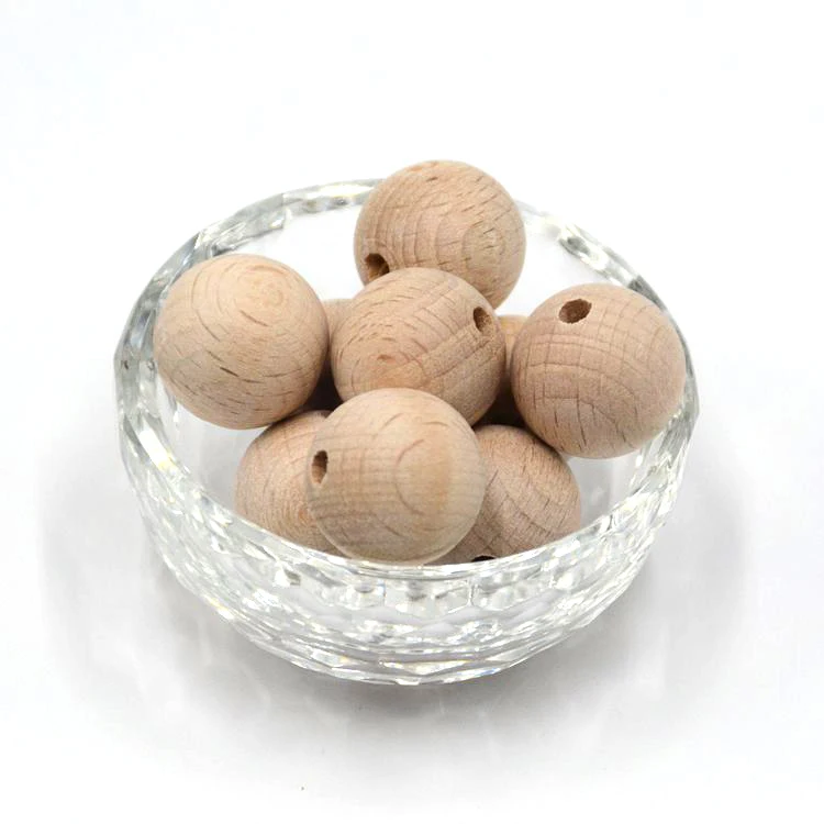 Natural Round Beech Baby Teething Wooden Beads