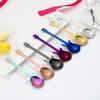 Creative Ice Cream Dessert Coffee Stainless Steel Colourful Spoon