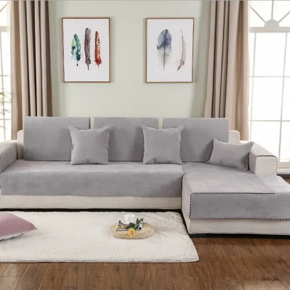 Charmcci 600222 Traditional Crushed Velvet Sofa Cover Slipcover