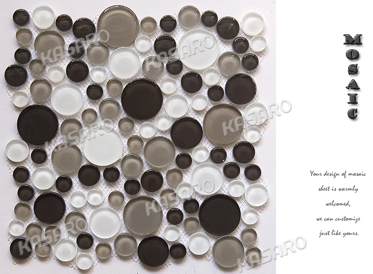 KSL-16609 mixed round glass pattern kitchen wall tile stickers