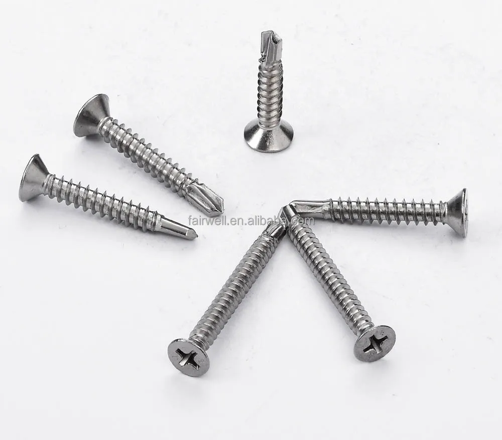 self drilling screws. csk philip head