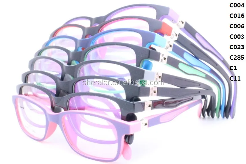 Fast Devery Kids Tr90 180 Degree Flexible Hinge Rectangle Shape Dual Color Optical Glasses Frame