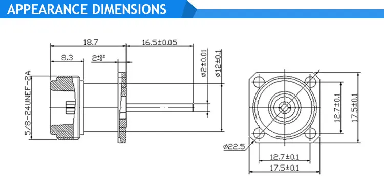 Panel Mount N Type Female Jack Straight Rf Coaxial Connector - Buy ...