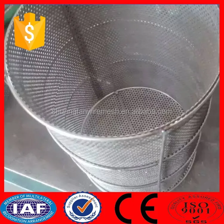 Stainless Steel Filter Wire Mesh Screen Tube Round Hole Perforated Metal Filter Cylinders 1516