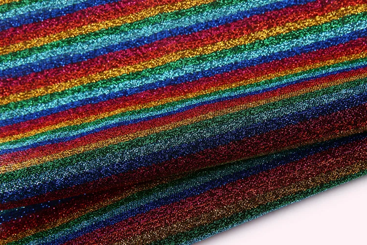 New Style Shiny Multicolor Rainbow Lurex Knit Mesh Wholesale Glitter Fabric Buy Glitter Fabric
