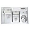 HIgh Quality Triple Bowl Brushed Undermount Kitchen Stainless Steel Sink