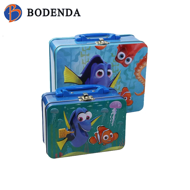 Food Grade customized metal lunch box with handle tin lunch box with lock and key
