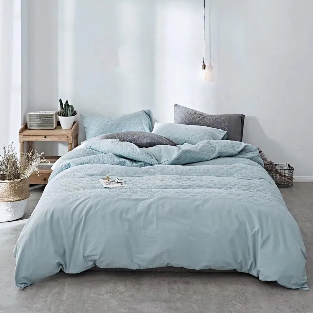 Luxury Home Textile Washed Cotton 4pcs Bed Sheet Bed Linen Bedding Set