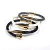 Hot Sale High Quality Genuine Python Leather Nail Bracelet Bangle with Zircon Setting