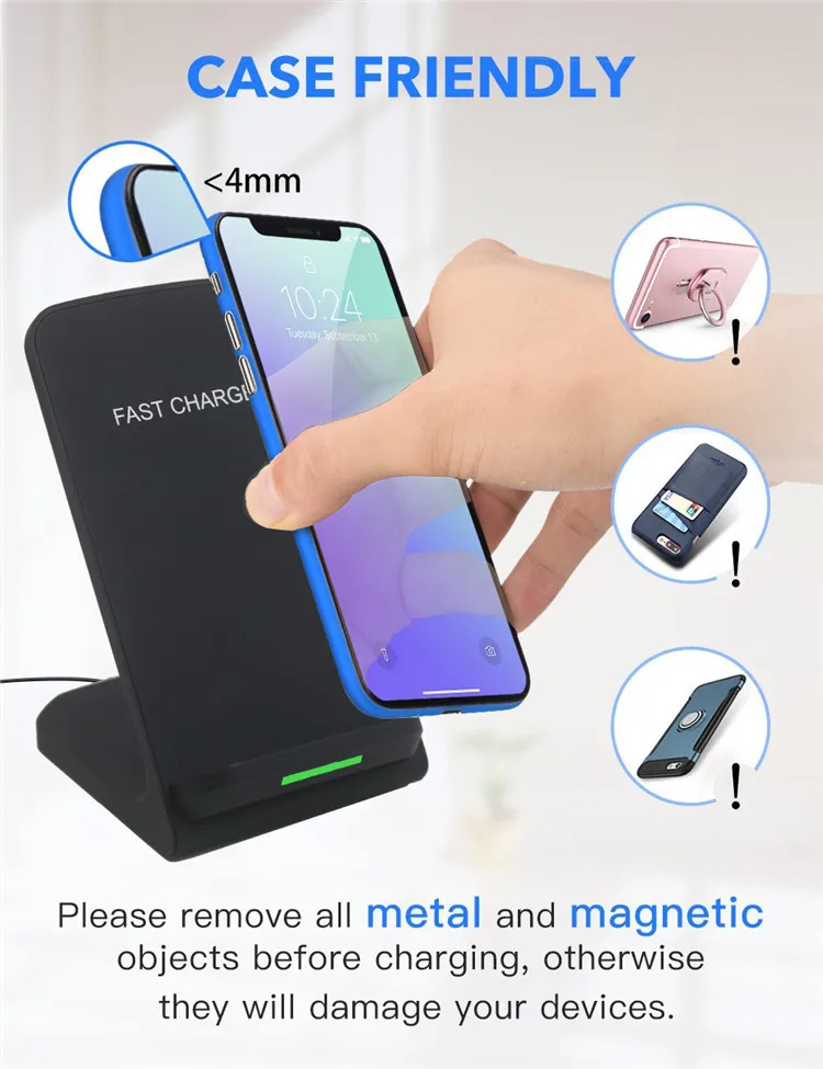 Fast Wireless Charger,Fast Wireless Charging Pad Stand for iPhone X/8/8 Plus For Samsung S9/Note 8/S8/S8 Plus