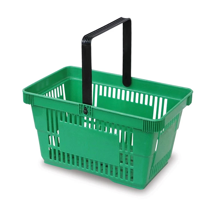 Groceries Trendy Supermarket Plastic Shopping Basket Two Handle Plastic