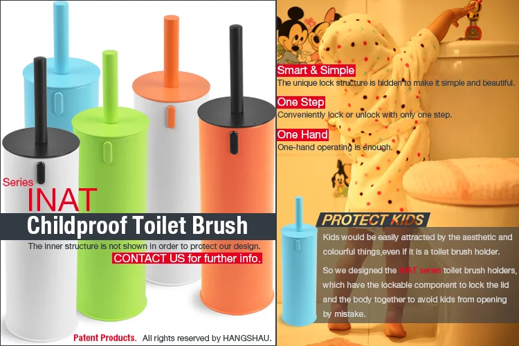 child proof toilet brush holder