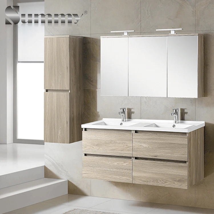 Double Sink Bathroom Vanity Mirror Side Cabinet Hotel Vanity Base