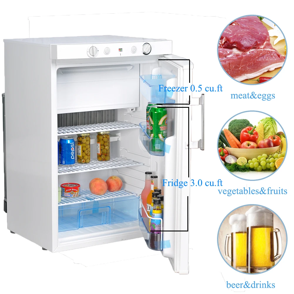 100L Single Door Home Kerosene Propane Mini Gas Refrigerator With Mini Freezer For Kitchen