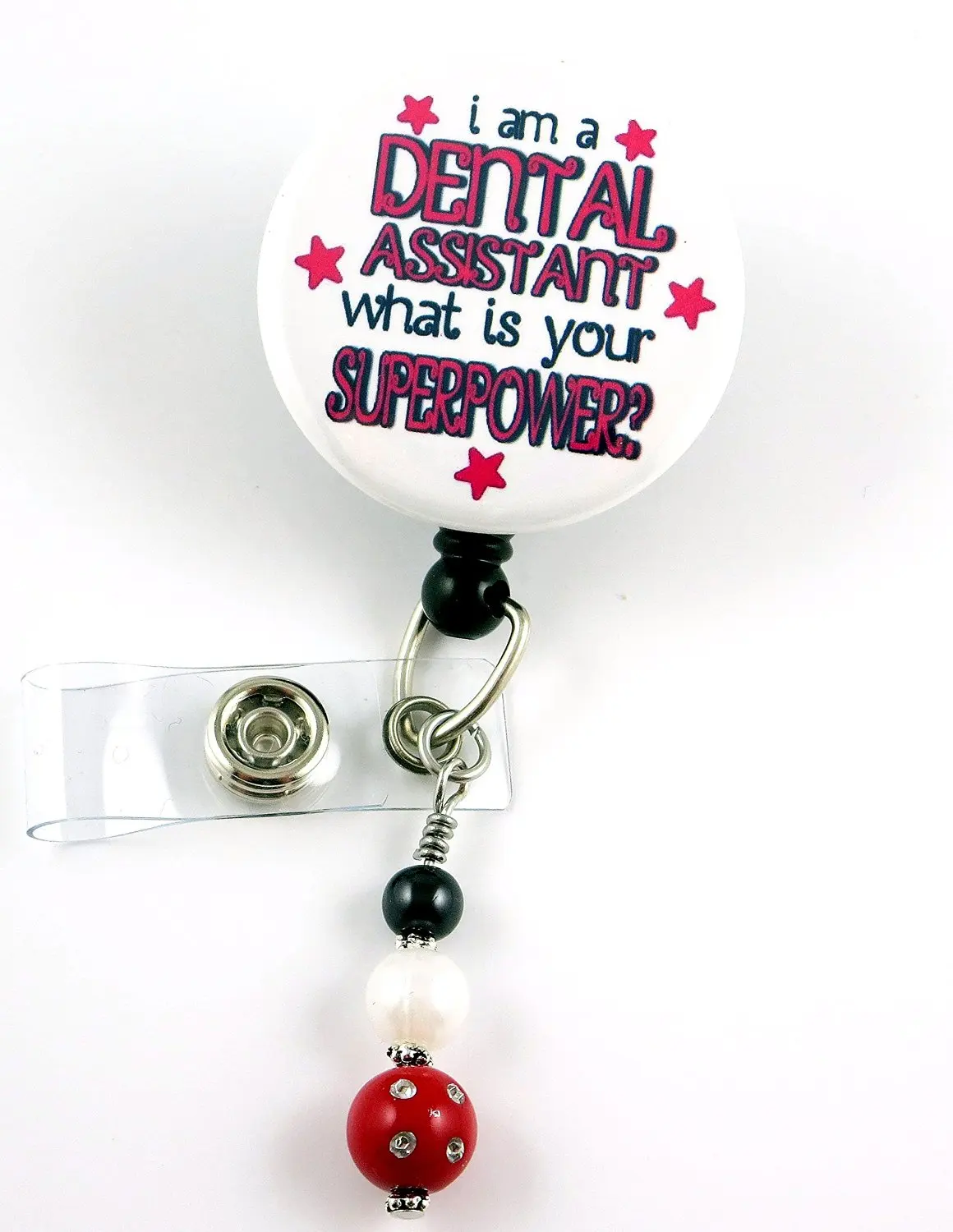 I'm a Dental Assistant What's Your Superpower - Nurse Badge Reel -Retractable ID Badge Holder - Nurse Badge - Badge Clip - Badge Reels - Pediatric - RN - Name Badge Holder