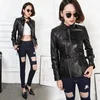 Latest Design Office Wear Ladies Leather Coats And Jackets Double Zipper Winter Jacket