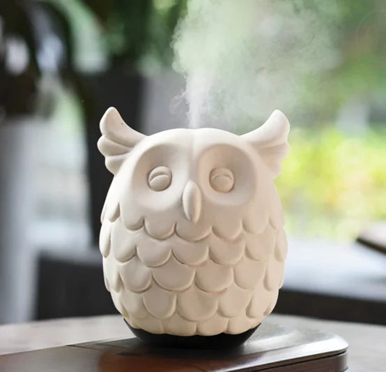 2018 Hot Selling Cute White Owl Animal Shaped Ceramic Ultrasonic Cool