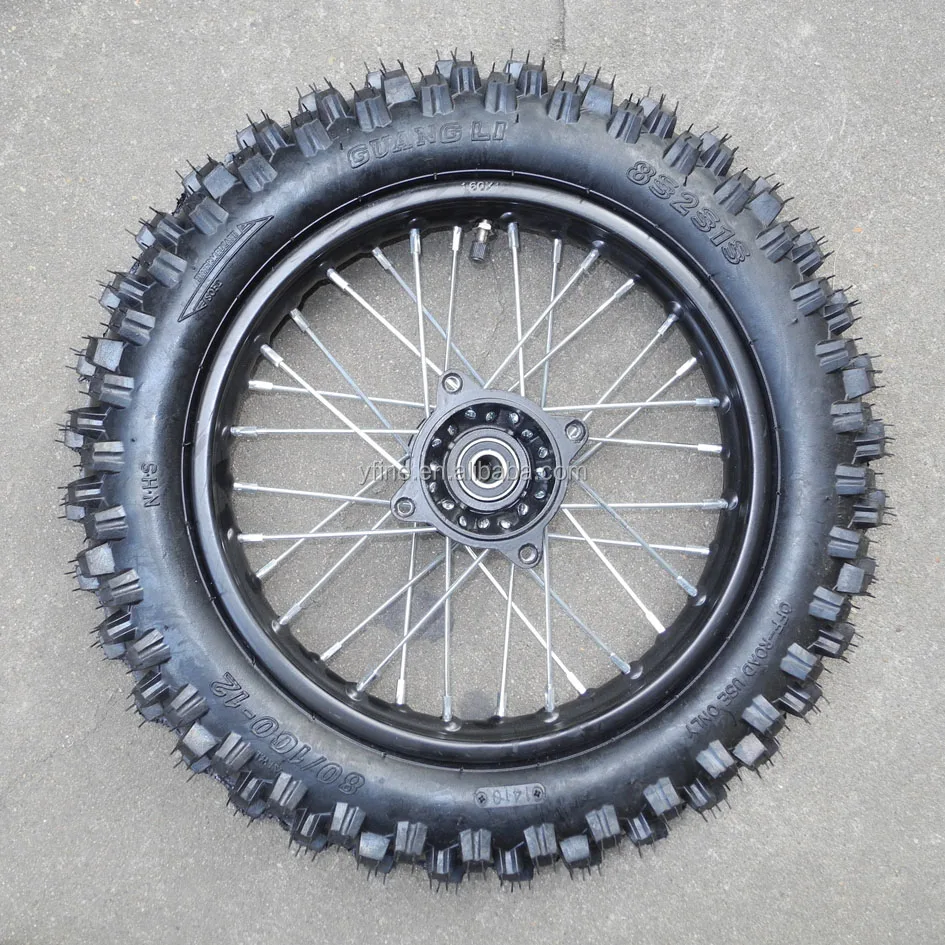 Off Road Using 12 Inch Pit Dirt Bike Rear Wheel Assy 80/10012 Tyre