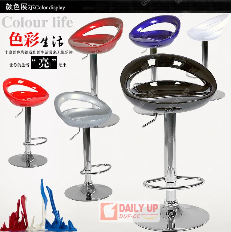 New Kitchen High Chair Chrome Base ABS Bar Stool Chair with Footrest Cafeteria Chair Living Room Furniture For Sale